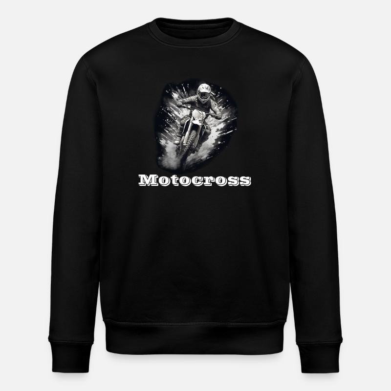Motocross white - Stanley/Stella ROLLER Unisex Organic Sweatshirt - black