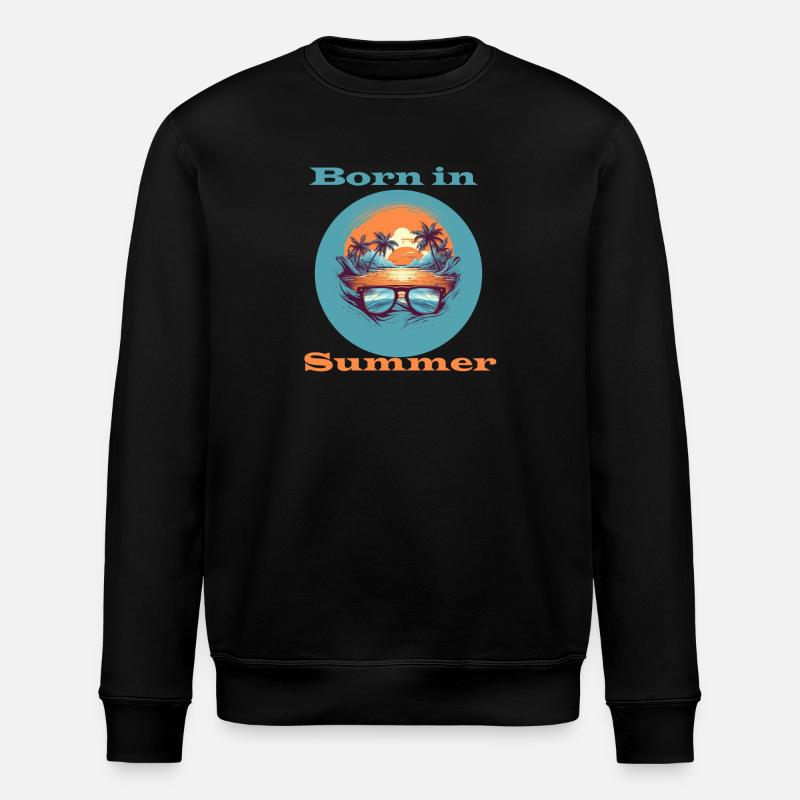 Born in Summer - Stanley/Stella Unisex Bio-Sweatshirt ROLLER - Schwarz