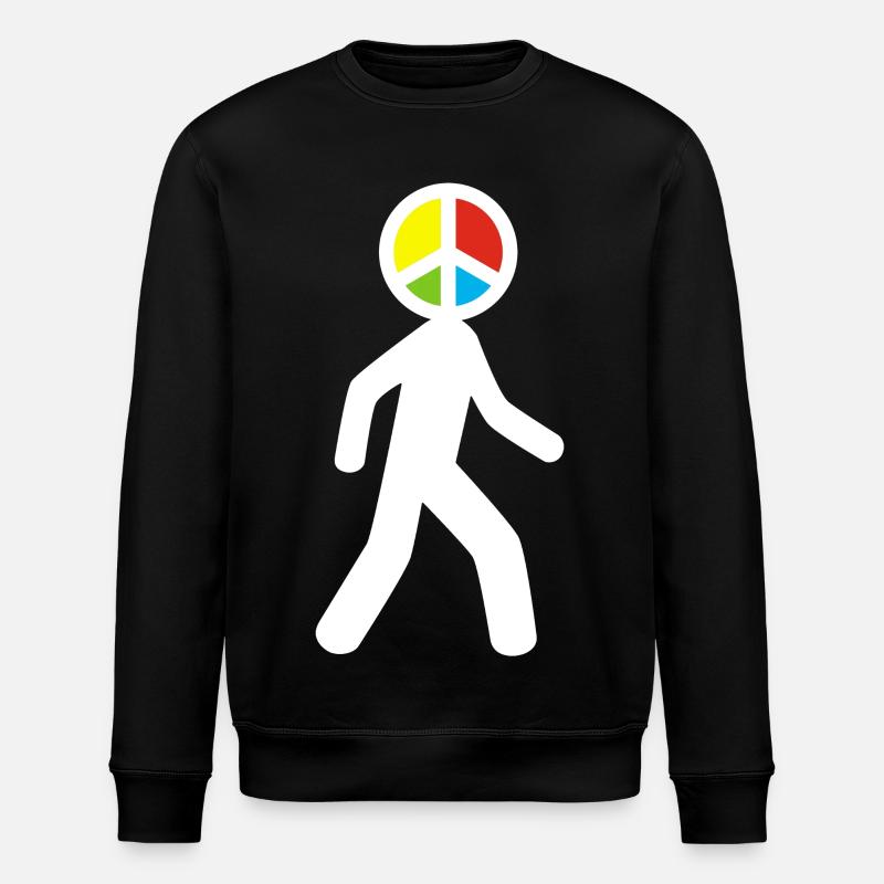 Mann des Friedens (weiß) - Stanley/Stella Unisex Bio-Sweatshirt ROLLER - Schwarz