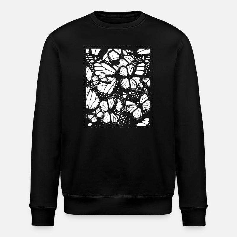 Butterflies - Stanley/Stella ROLLER Unisex Organic Sweatshirt - black