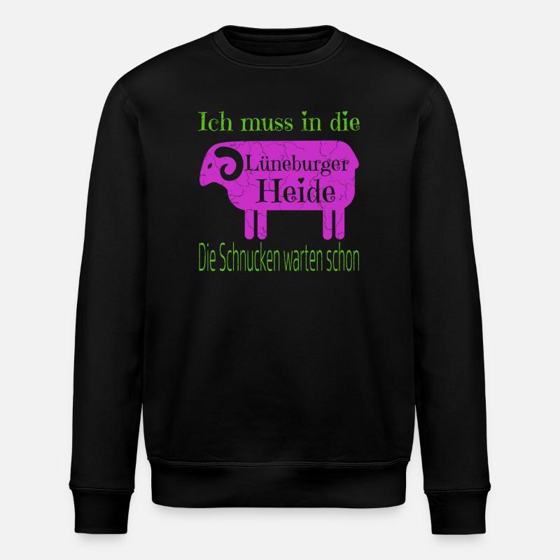 Lüneburger Heide Motiv mit Heidschnucke - Stanley/Stella Unisex Bio-Sweatshirt ROLLER - Schwarz