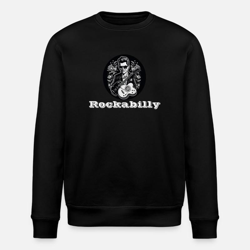 Rockabilly white - Stanley/Stella ROLLER Unisex Organic Sweatshirt - black