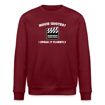 Movies Watch Movie Statement Streaming Theater - Stanley/Stella ROLLER Unisex Organic Sweatshirt - burgundy - Front - Nik (191cm)