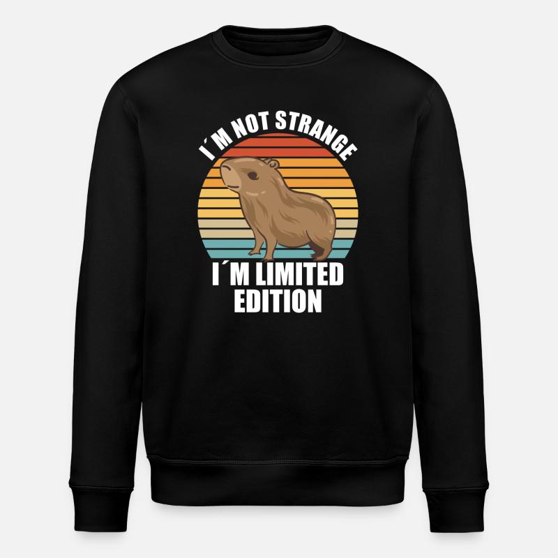 Capybara Zoo Animal Design - Stanley/Stella ROLLER Unisex Organic Sweatshirt - black