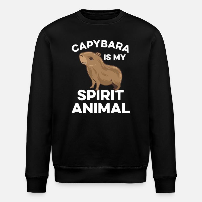 Capybara Zootier Design - Stanley/Stella Unisex Bio-Sweatshirt ROLLER - Schwarz