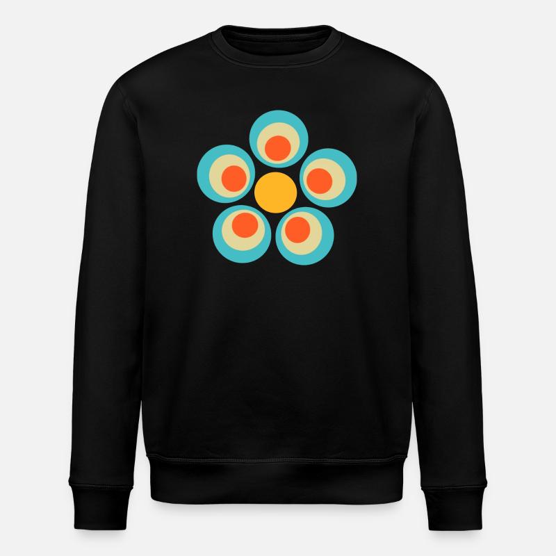 70s Flower Pattern - Stanley/Stella ROLLER Unisex Organic Sweatshirt - black