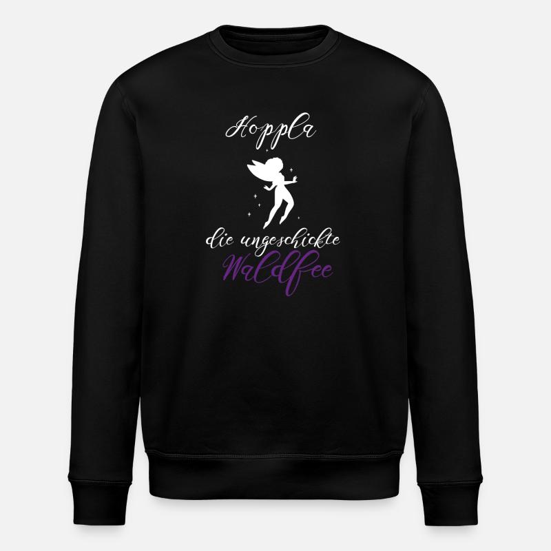 Waldfee Waldelf ungeschickt lustiger Spruch - Stanley/Stella Unisex Bio-Sweatshirt ROLLER - Schwarz