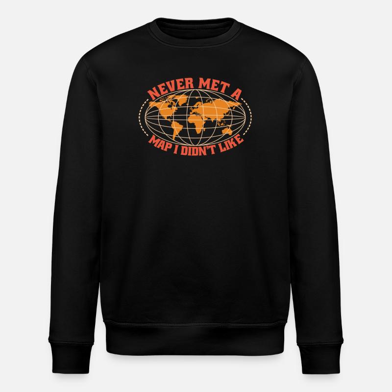 Cartography design - Stanley/Stella ROLLER Unisex Organic Sweatshirt - black