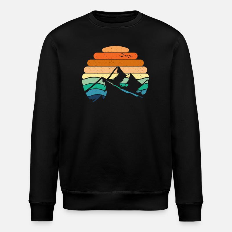 Mountain Landscape Sunset - Stanley/Stella ROLLER Unisex Organic Sweatshirt - black