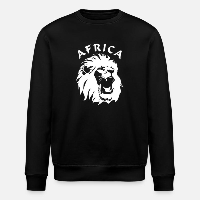 Afrique - Tête de Lion - Sweat bio ROLLER Stanley/Stella Unisexe - noir
