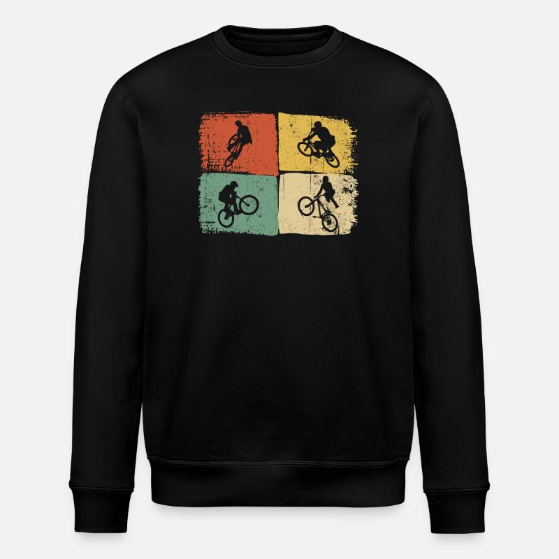 Quad-Silhouetten auf Farbblöcken - Stanley/Stella Unisex Bio-Sweatshirt ROLLER - Schwarz