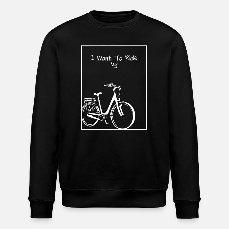Bicycle Silhouette on Black - Stanley/Stella ROLLER Unisex Organic Sweatshirt - black
