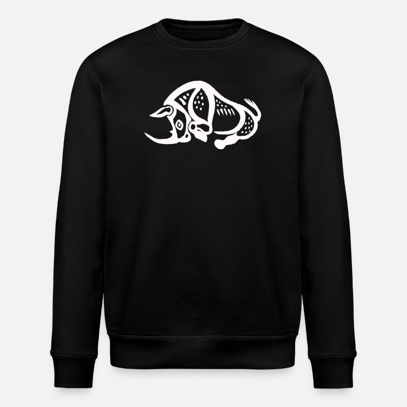 Prähistorisches Nashorn - Weiß - Stanley/Stella Unisex Bio-Sweatshirt ROLLER - Schwarz