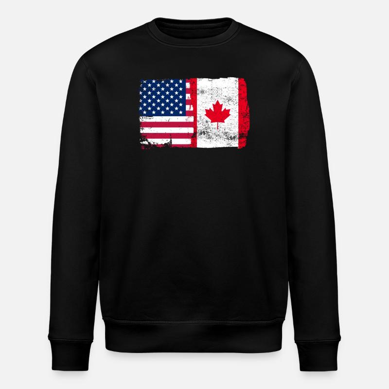 Stars and Maple Banner - Stanley/Stella ROLLER Unisex Organic Sweatshirt - black