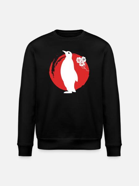 Penguin Silhouette Japanese - Stanley/Stella ROLLER Unisex Organic Sweatshirt - black