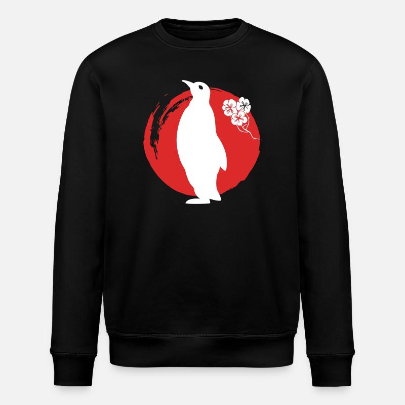 Pinguin Silhouette Japanisch - Stanley/Stella Unisex Bio-Sweatshirt ROLLER - Schwarz