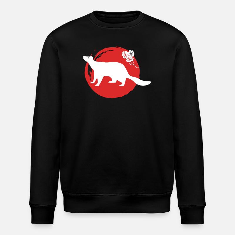Marder Silhouette Japanisch - Stanley/Stella Unisex Bio-Sweatshirt ROLLER - Schwarz