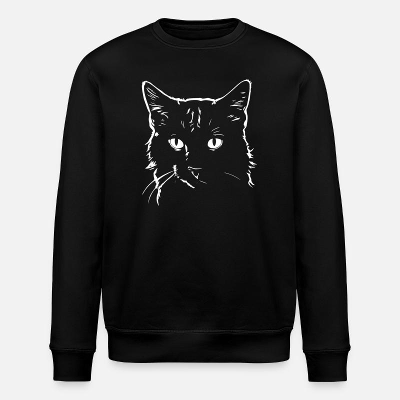 Katze 4 - Stanley/Stella Unisex Bio-Sweatshirt ROLLER - Schwarz