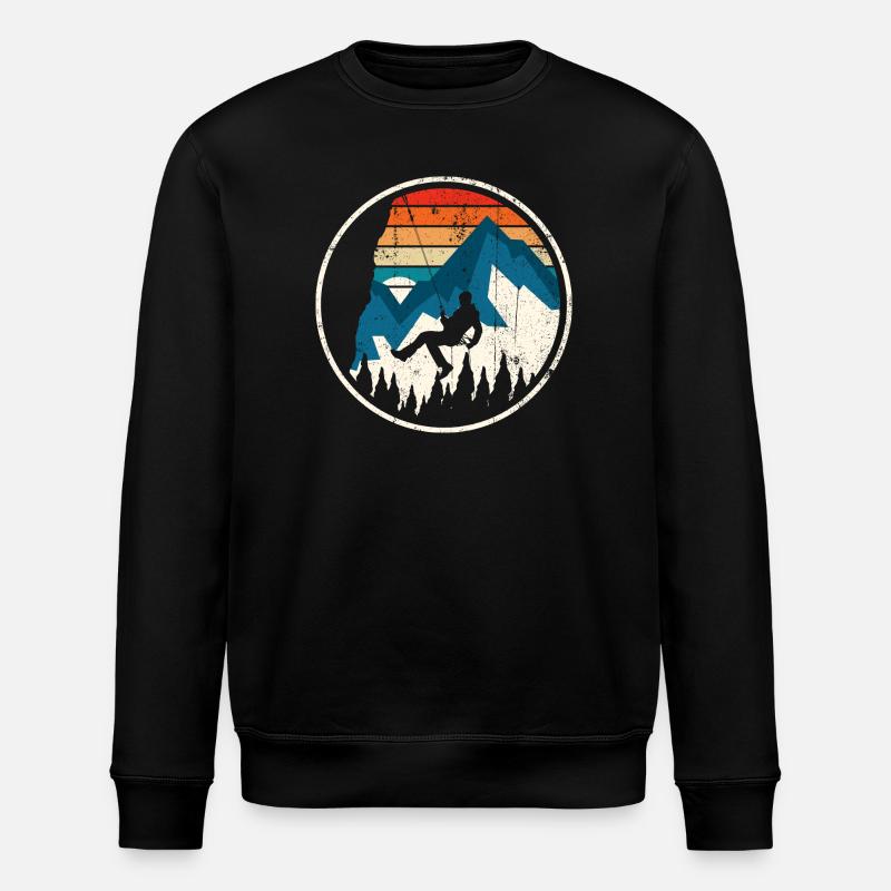 Alpine Ascent in Sunset Stripes - Stanley/Stella ROLLER Unisex Organic Sweatshirt - black