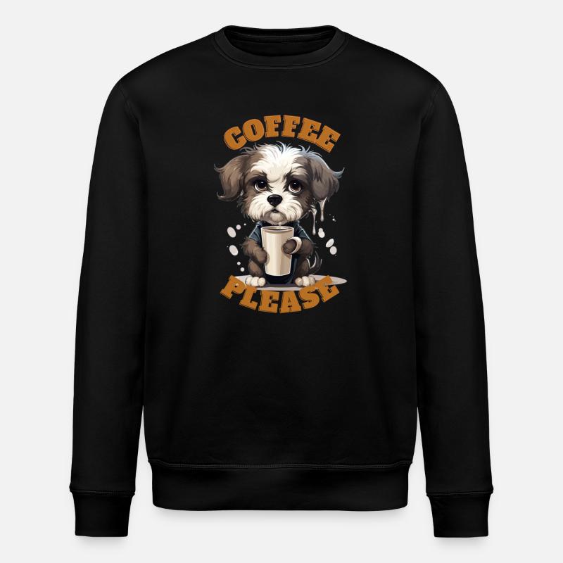 Coffee Please Dog - Stanley/Stella Unisex Bio-Sweatshirt ROLLER - Schwarz
