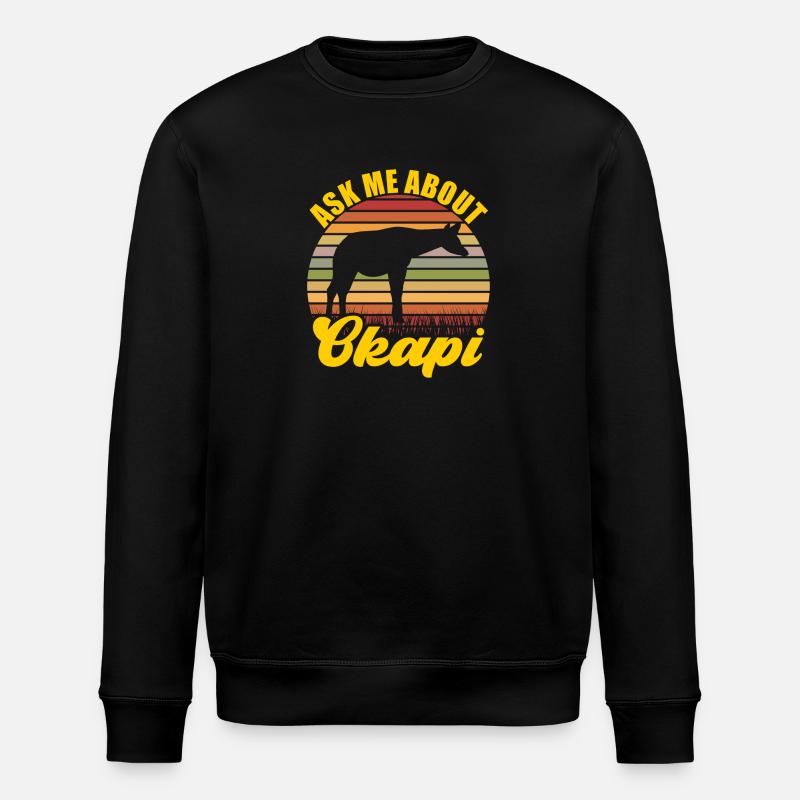 Découvrez l'okapi à l'état sauvage - Sweat bio ROLLER Stanley/Stella Unisexe - noir