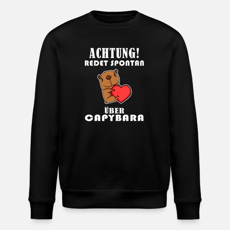 Capybara Wasserschwein Capybaras - Stanley/Stella Unisex Bio-Sweatshirt ROLLER - Schwarz