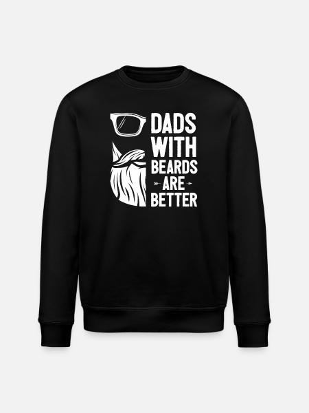 Dads with Beards Are Better - Stanley/Stella ROLLER Unisex Organic Sweatshirt - black