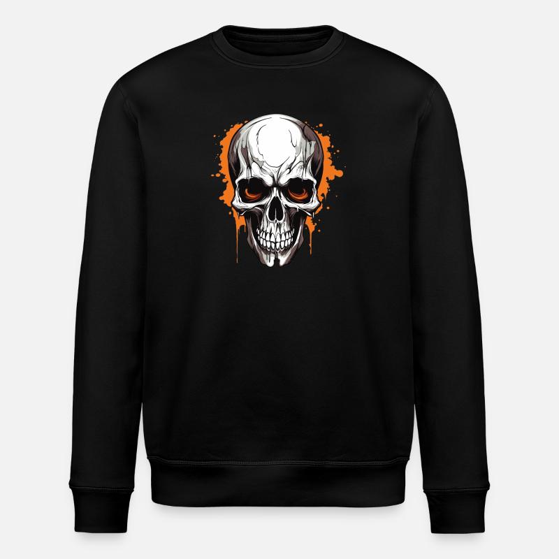 Orange Skull Splash Gothic - Sweat bio ROLLER Stanley/Stella Unisexe - noir