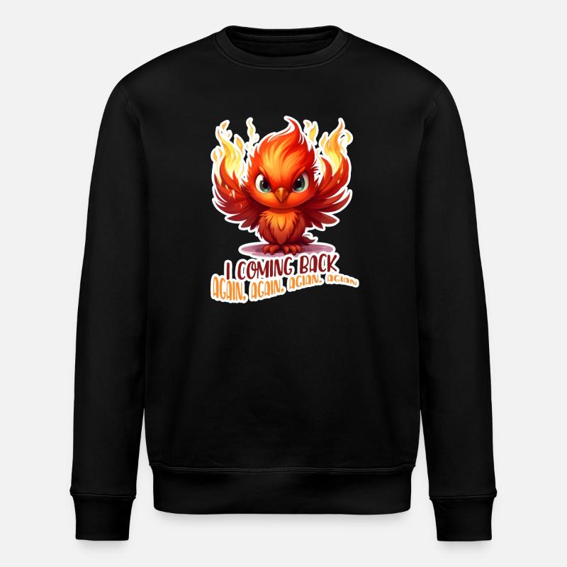 Cartoon Phoenix Come Back Again Shirt - Stanley/Stella ROLLER Unisex Organic Sweatshirt - black