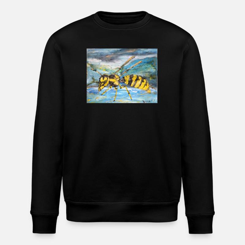 Illustration einer Wespe  - Stanley/Stella Unisex Bio-Sweatshirt ROLLER - Schwarz