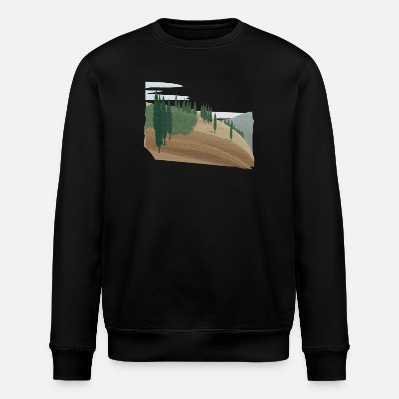 Pinienwald Hügellandschaft mit Struktur (modific.) - Stanley/Stella Unisex Bio-Sweatshirt ROLLER - Schwarz