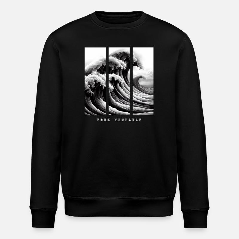 Great Wave - Libérez-vous - Sweat bio ROLLER Stanley/Stella Unisexe - noir