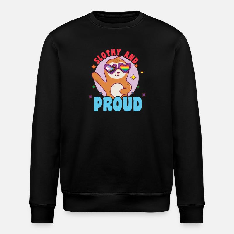Fabelhaftes Faultier-Leben mit LGBT-Flagge, St - Stanley/Stella Unisex Bio-Sweatshirt ROLLER - Schwarz