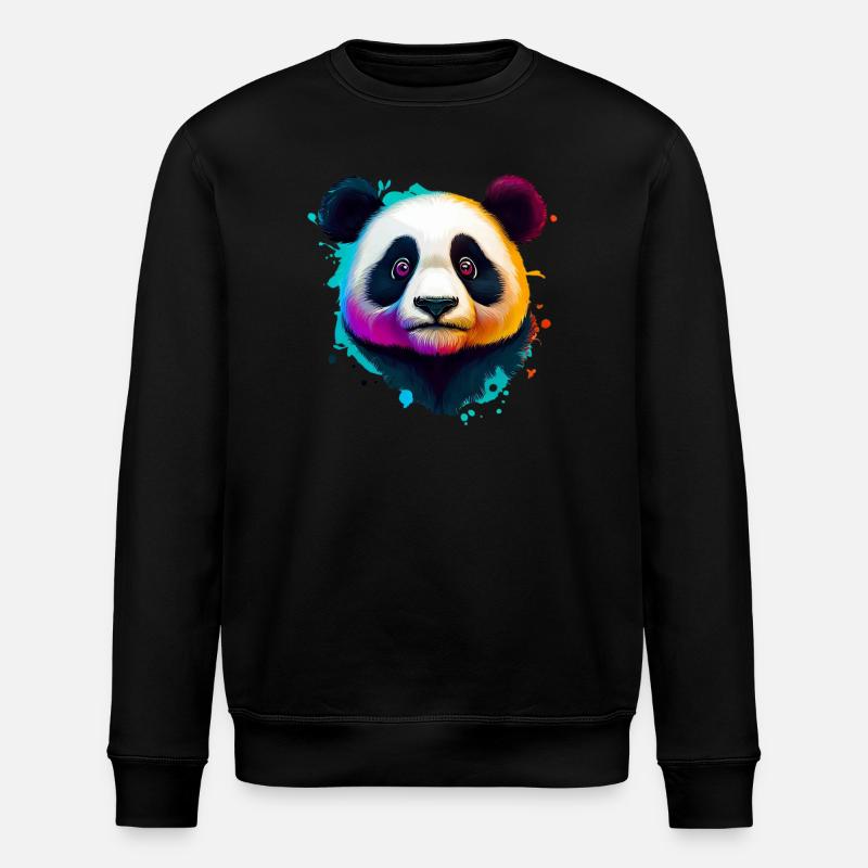 Panda - Stanley/Stella Unisex Bio-Sweatshirt ROLLER - Schwarz