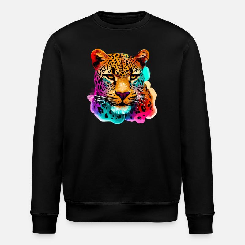 Leopard - Stanley/Stella ROLLER Unisex Organic Sweatshirt - black