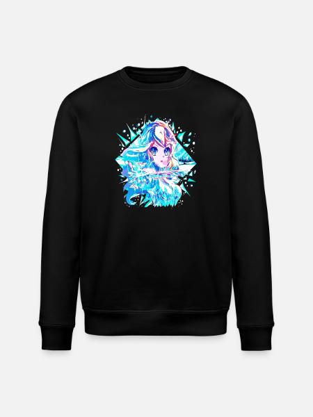 Anime Snow Queen Ice Princess - Stanley/Stella ROLLER Unisex Organic Sweatshirt - black
