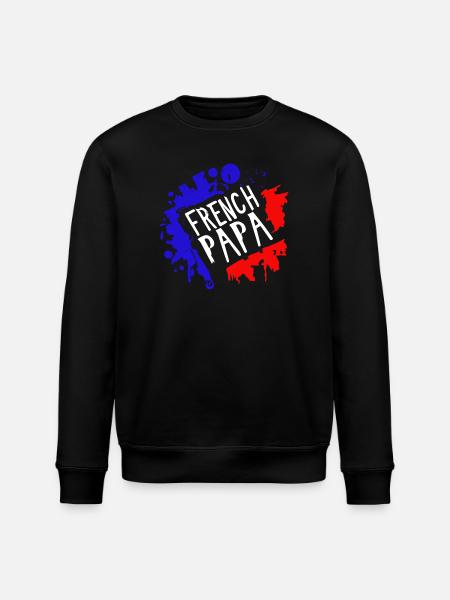 Cadeau Unique: 'French Papa' - Sweat bio ROLLER Stanley/Stella Unisexe - noir
