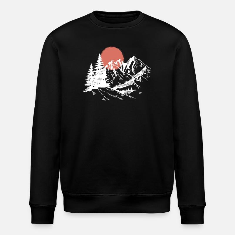 Sunset Peak Silhouette - Stanley/Stella ROLLER Unisex Organic Sweatshirt - black