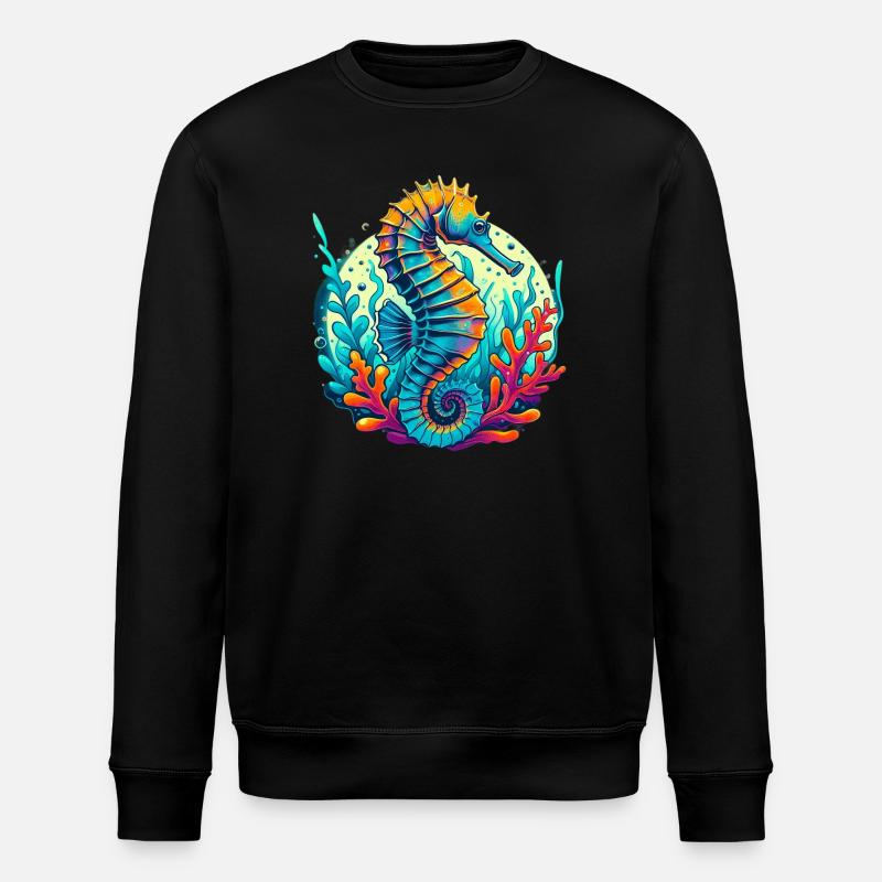 Seepferdchen - Stanley/Stella Unisex Bio-Sweatshirt ROLLER - Schwarz