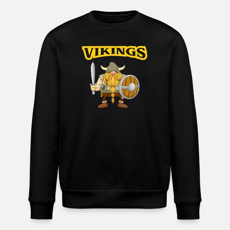 Vikings, Gnome, Explorer - Stanley/Stella ROLLER Unisex Organic Sweatshirt - black