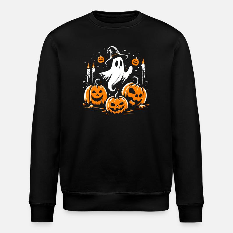 Halloween ghost - Stanley/Stella ROLLER Unisex Organic Sweatshirt - black