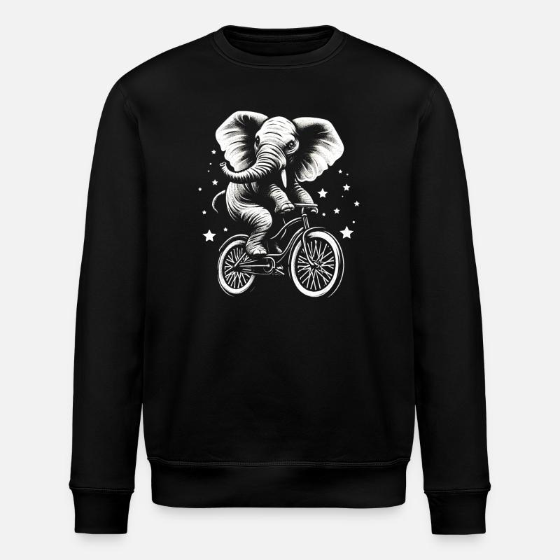 Éléphant sur un vélo - Sweat bio ROLLER Stanley/Stella Unisexe - noir