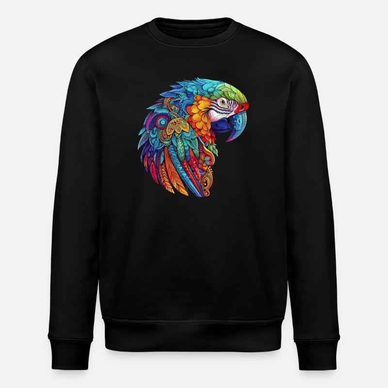 Parrot Macaw - Stanley/Stella ROLLER Unisex Organic Sweatshirt - black