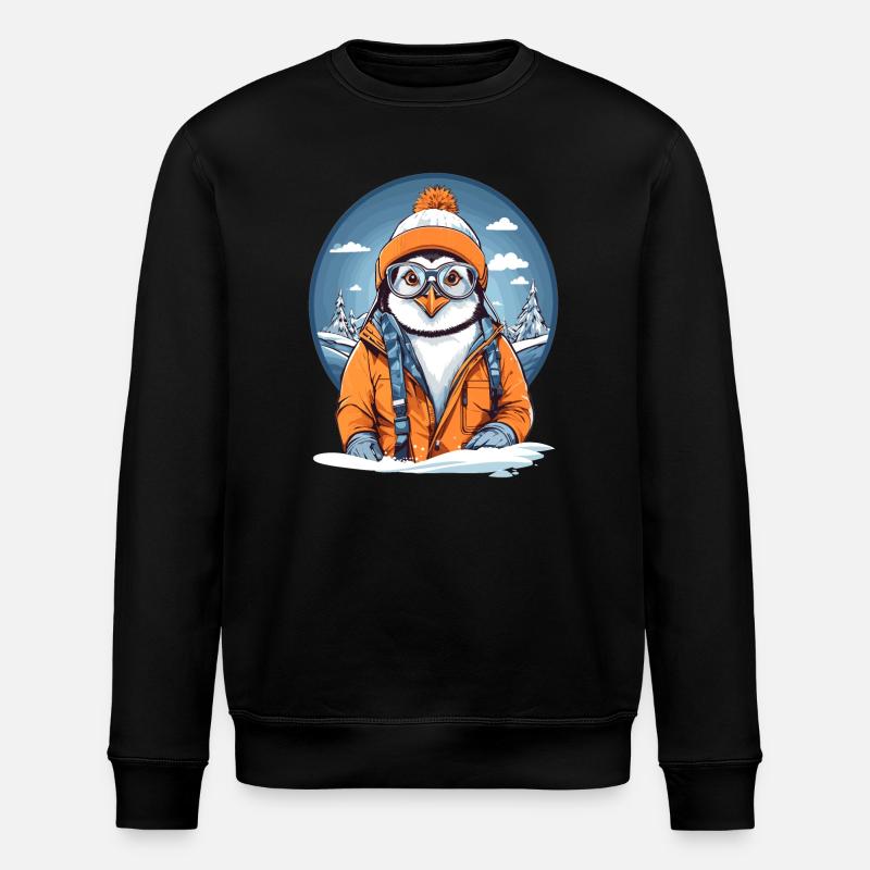 Süßer Pinguin - Stanley/Stella Unisex Bio-Sweatshirt ROLLER - Schwarz