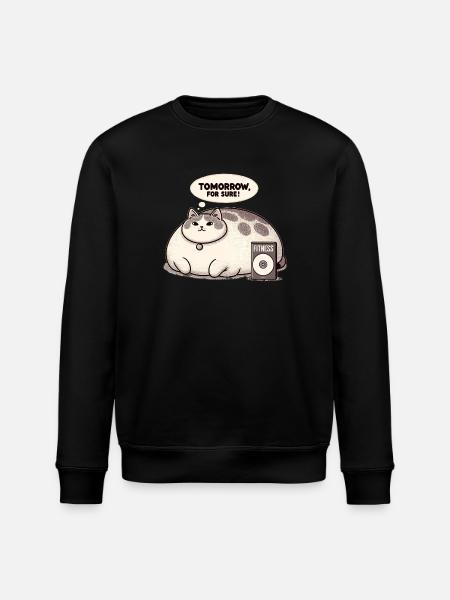 Fitness grouch cat - Stanley/Stella ROLLER Unisex Organic Sweatshirt - black