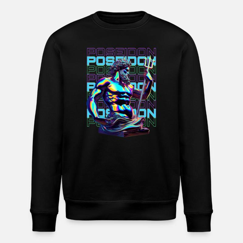 Neon Poseidon Trident - Stanley/Stella Unisex Bio-Sweatshirt ROLLER - Schwarz