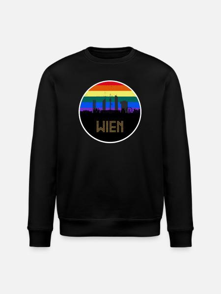 Wien Regebogen Skyline - Stanley/Stella Unisex Bio-Sweatshirt ROLLER - Schwarz