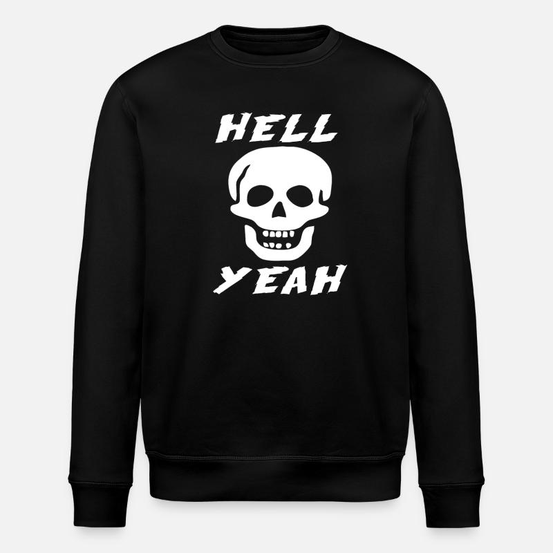 Stone Cold skull hell yeah - Stanley/Stella ROLLER Unisex Organic Sweatshirt - black