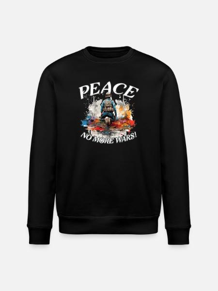 PEACE / Frieden / Friedensbotschaft / Liebe - Stanley/Stella Unisex Bio-Sweatshirt ROLLER - Schwarz