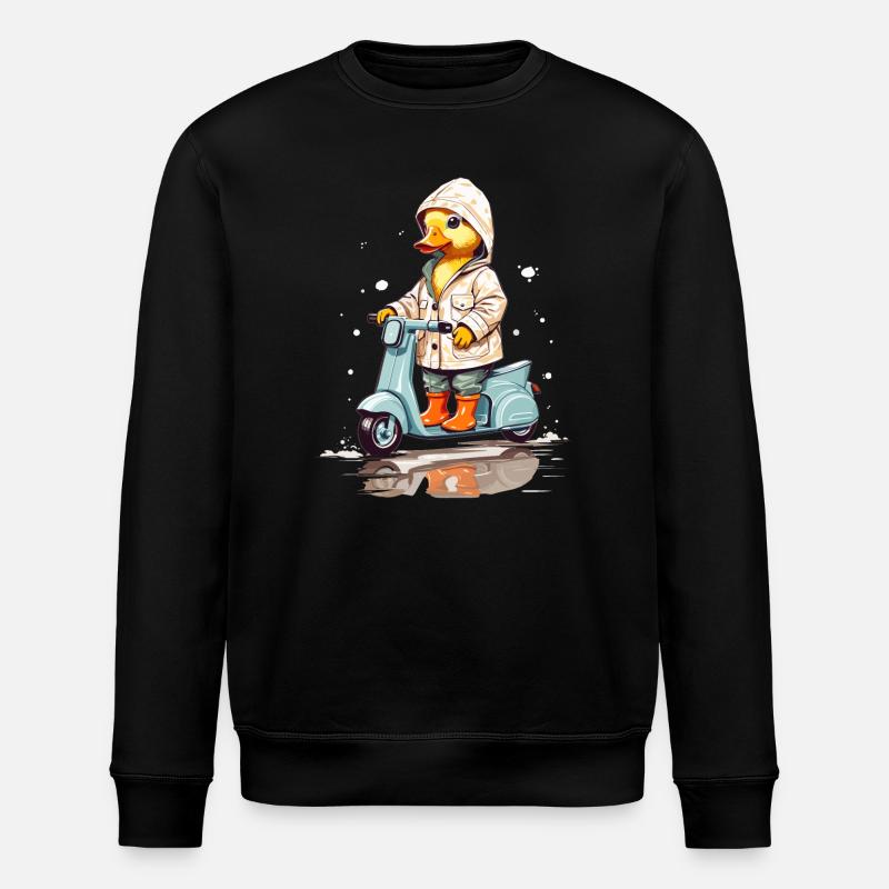 Ente mit Roller - Stanley/Stella Unisex Bio-Sweatshirt ROLLER - Schwarz